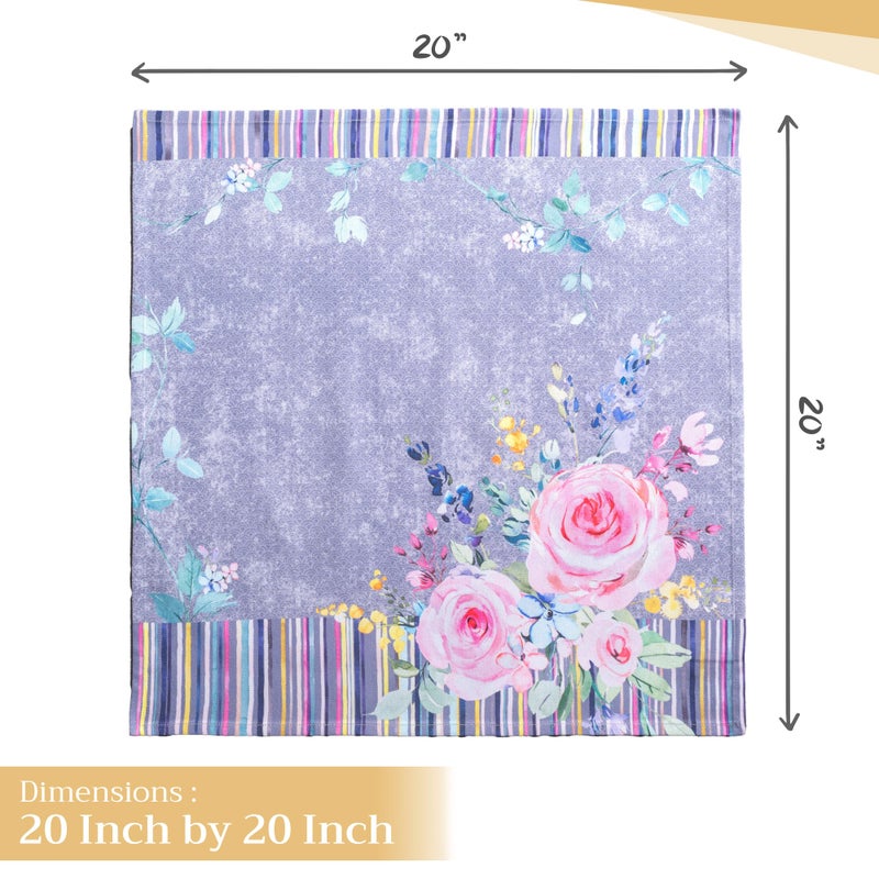 Maison d' Hermine Cloth Napkins Set of 4 100% Cotton Everyday Reusable Square Napkins Cloth Washable, Dinner, Party, Wedding, Restaurant, Spring/Summer (Sweet Rose Lavender - Lush, 20" x 20") - Image 4